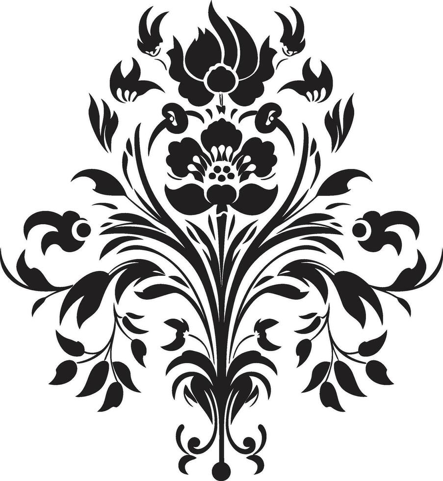 konstnärlig noir virvelvind handgjord logotyp ikon elegant botanisk etsning svart vektor design