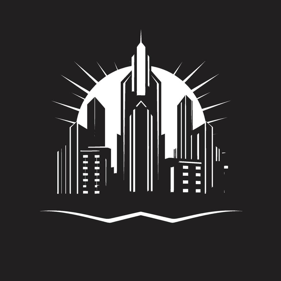 Innenstadt Wolkenkratzer Gliederung mehrstöckig Stadtbild Vektor Logo Stadtlinie mehrstöckig Eindruck städtisch Vektor Logo Design