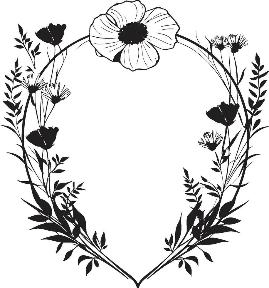 graciös noir blomma skiss minimalistisk ikon enkel botanisk silhuetter ikoniska vektor logotyp