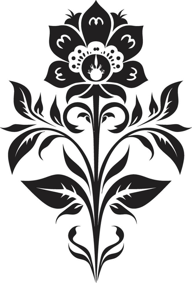 folklore i blomma etnisk blommig symbol design tillverkad arv dekorativ etnisk blommig vektor