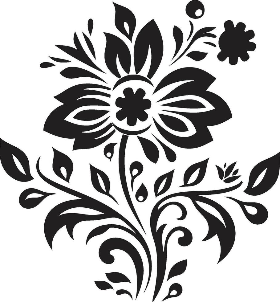 rotad tradition etnisk blommig vektor symbol kulturell strålglans dekorativ etnisk blommig emblem