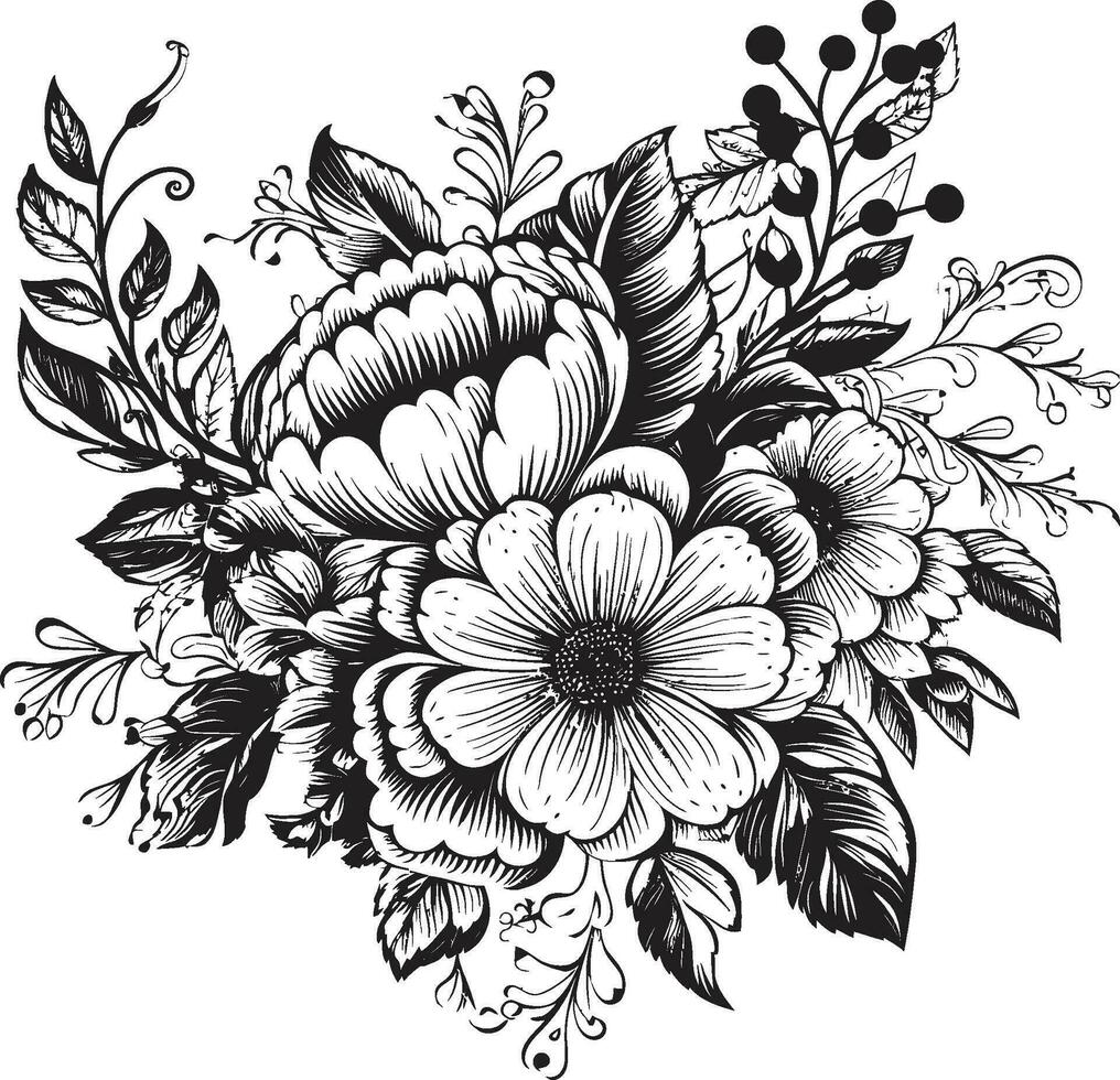 botanisch Glückseligkeit Vektor Blumen- Emblem Design Frühling Eleganz Blumen- Hintergrund Symbol