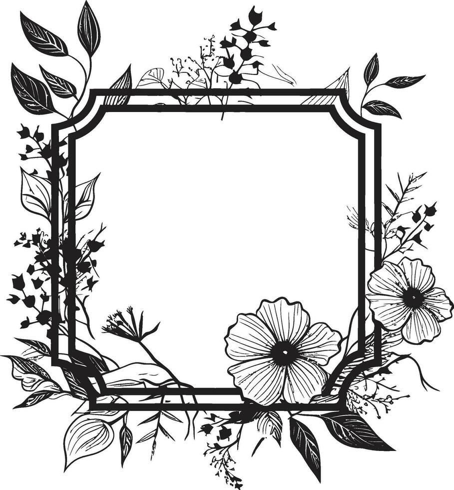 anmutig noir Blütenblatt Kaskade Hand gezeichnet Symbol sauber Vektor Silhouetten schwarz Blumen- Emblem