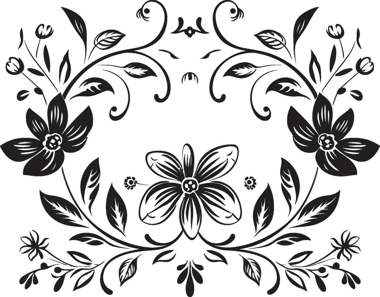 elegant noir Blumensträuße kompliziert Blumen- Logo Symbole noir Blütenblatt flüstert handgemacht schwarz Vektor Emblem Designs