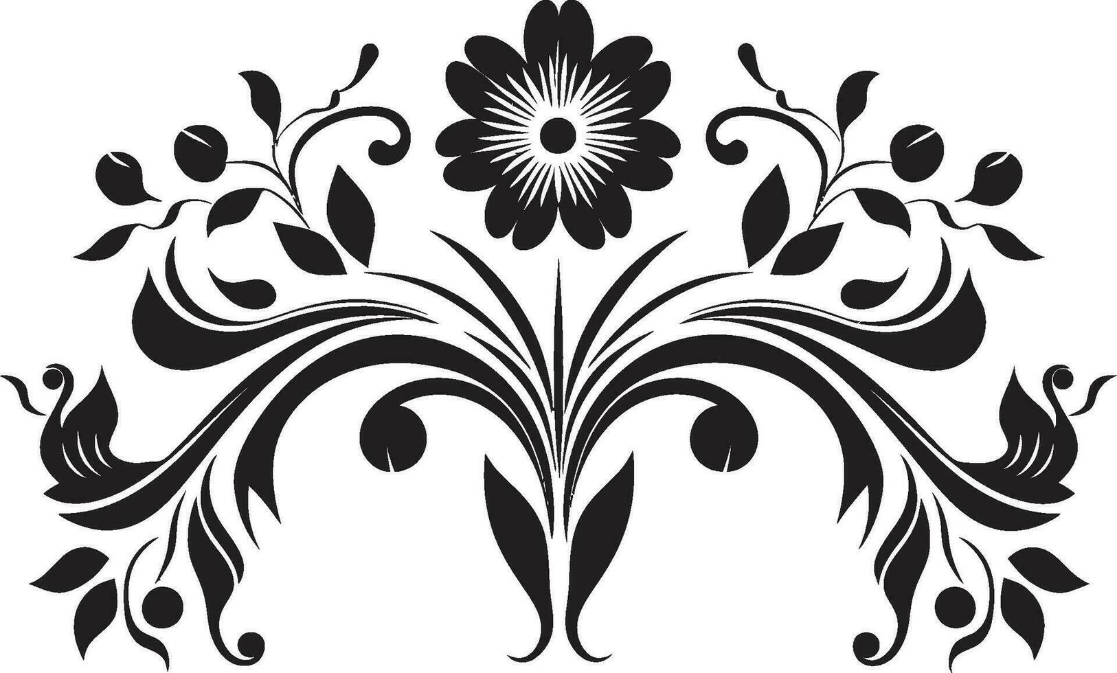 Blumen- Gitter geometrisch Fliese Vektor botanisch Tessellationen schwarz Emblem Design