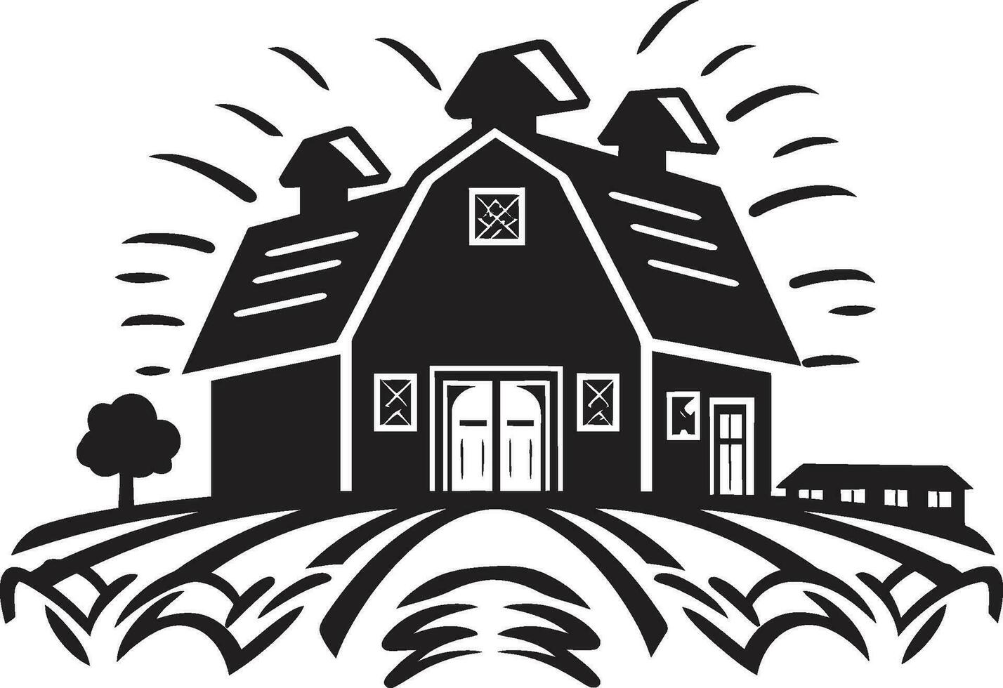 Ernte Oase Symbol Bauern Haus Vektor Emblem Agrar Aufenthalt Entwurf Bauernhaus Design Vektor Logo