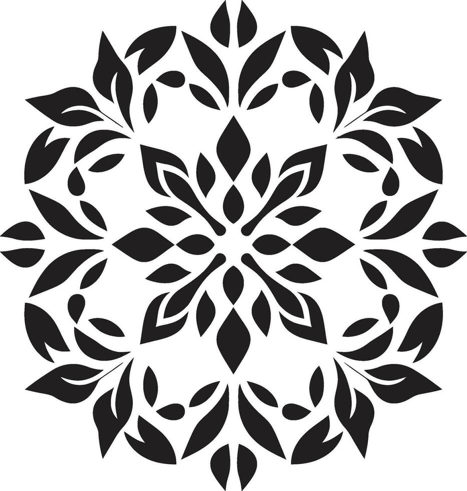 strukturiert Blüten geometrisch Blumen- Symbol Blumen- Gitterwerk schwarz Vektor Logo Design