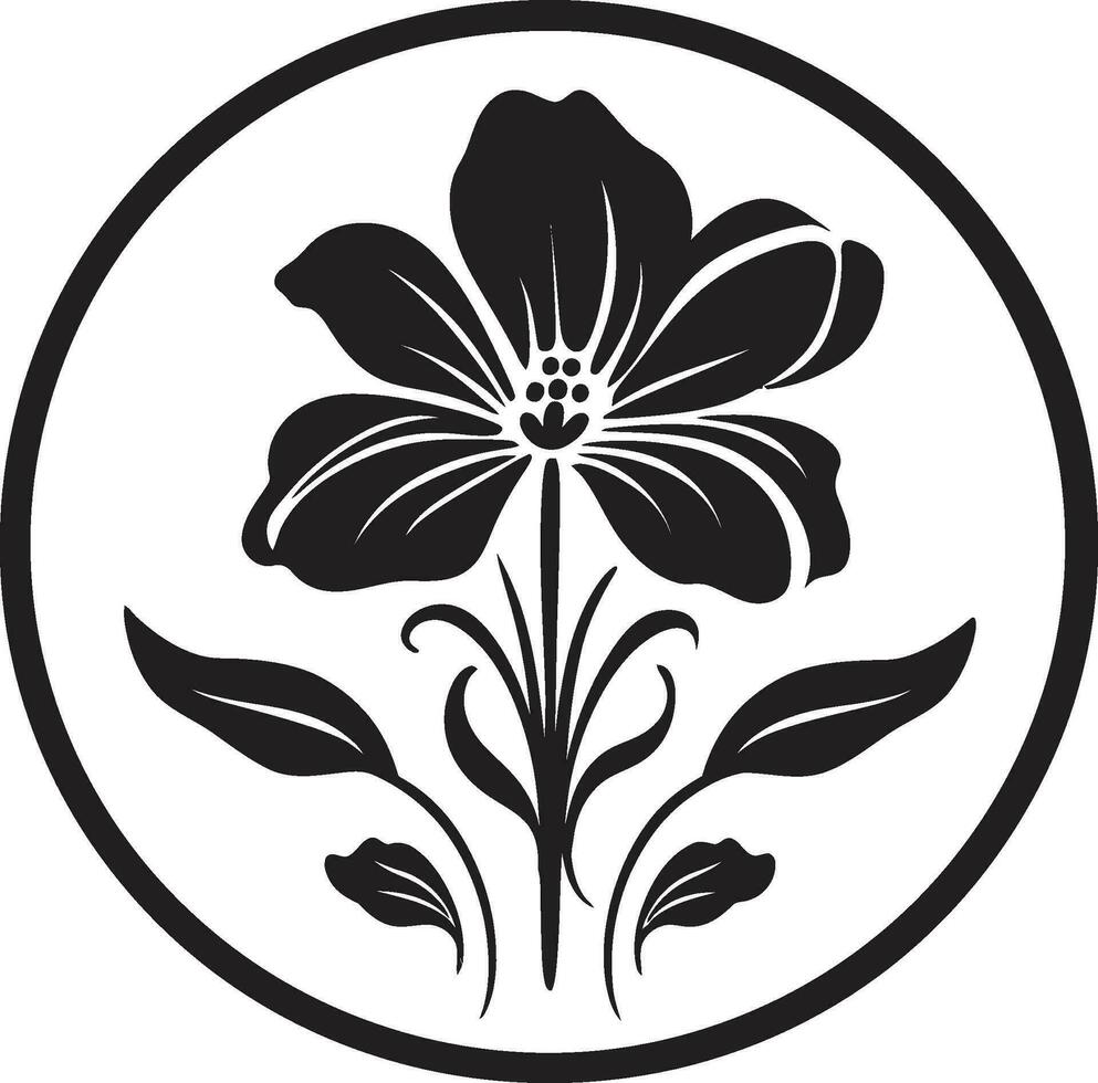 noir gardenia symfoni svart blommig emblem mönster årgång noir blomma porträtt hand dragen vektor ikoner