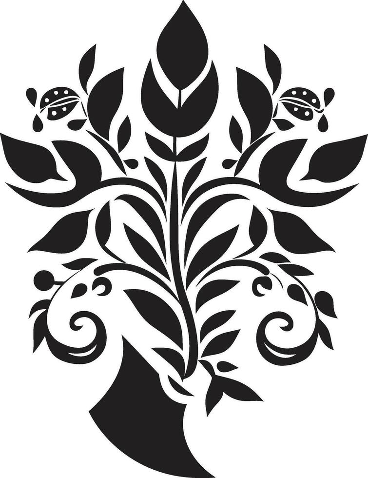 stam- hantverk etnisk blommig logotyp ikon hantverkare arv etnisk blommig emblem design vektor