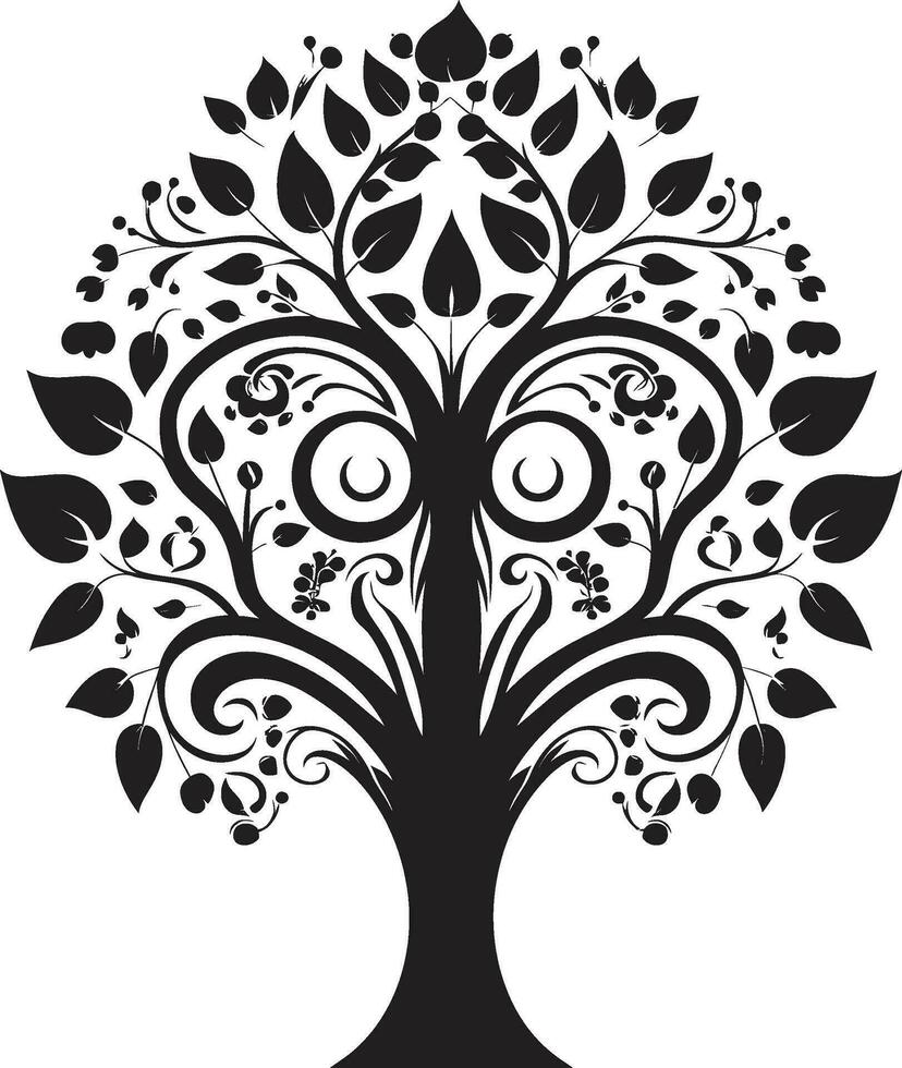 Tradition im blühen ethnisch Blumen- Logo Symbol verwurzelt Eleganz ethnisch Blumen- Vektor Emblem