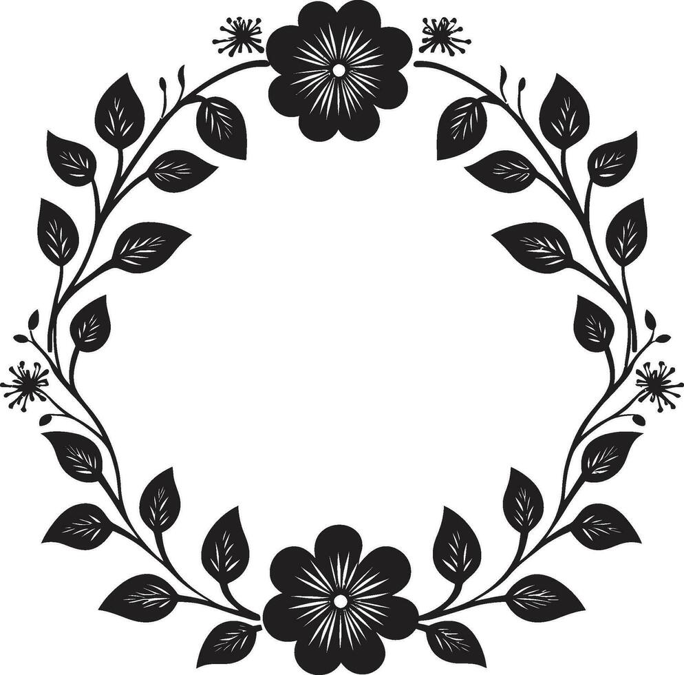 Blumen- Geometrie Fliese Design im schwarz Vektor Logo abstrakt Eleganz geometrisch Fliese Blumen- Emblem