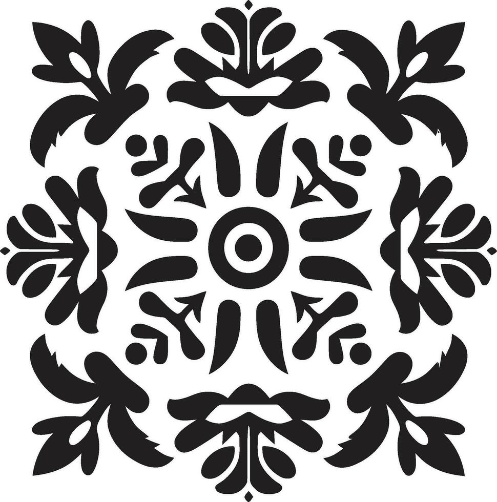 Blütenblatt Gitterwerk schwarz Emblem Design vektorisiert blüht geometrisch Blumen- Logo vektor