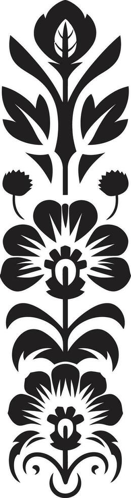 strömmande blomma konturer linje vektor design charmig vin gränser dekorativ blommig emblem