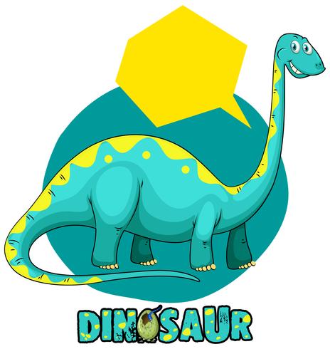 Aufkleberschablone mit Dinosaurierbrachiosaurus vektor