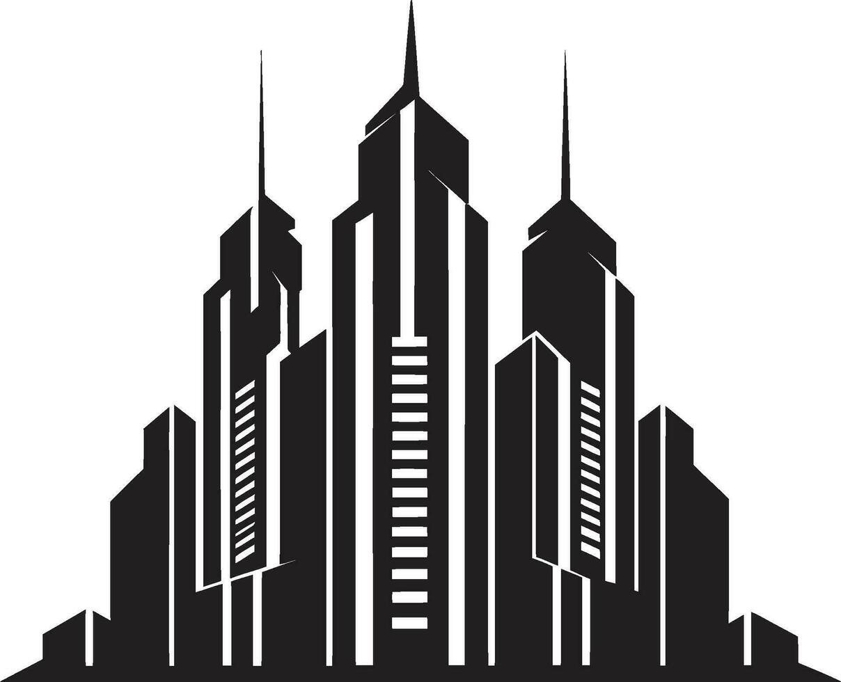 städtisch Wolkenkratzer skizzieren mehrstöckig Stadtbild Vektor Symbol Stadtlinie mehrstöckig Gliederung Vektor Logo von städtisch Gebäude Design