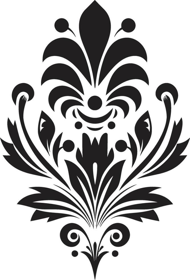 stam- blomma etnisk blommig emblem ikon hantverkare trådar dekorativ etnisk blommig symbol vektor