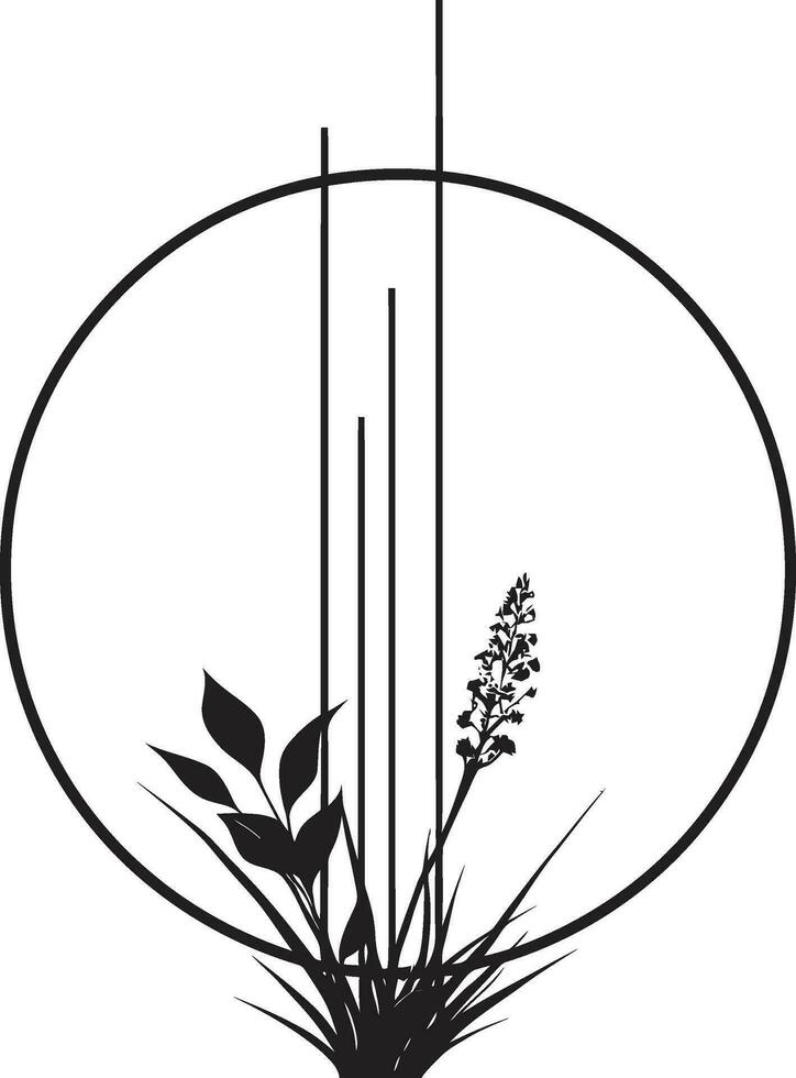 glatt Hand gerendert Reben ikonisch Logo Design einfach Blumen- Wesen Hand gezeichnet schwarz Emblem vektor
