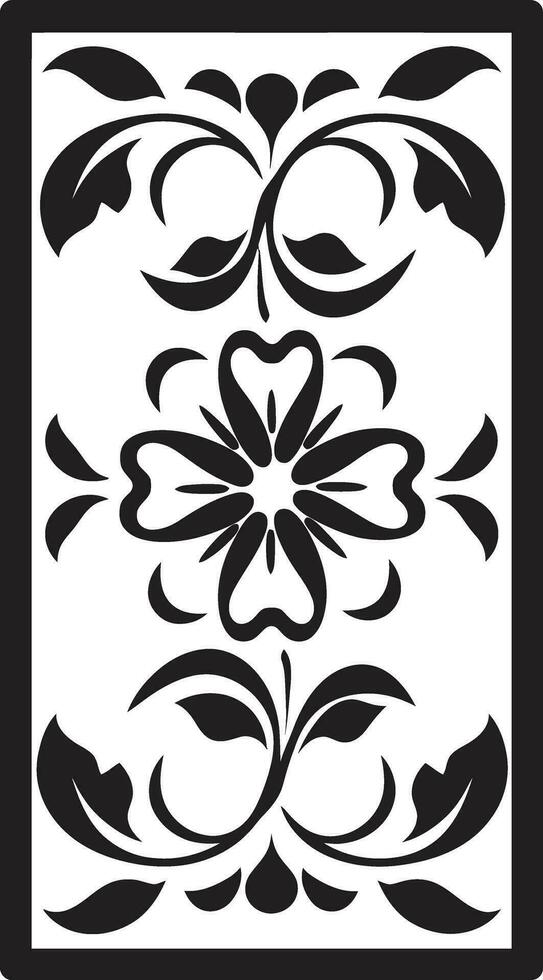 strukturerad blom svart vektor logotyp med plattor geometrisk kronblad harmoni blommig bricka ikon design