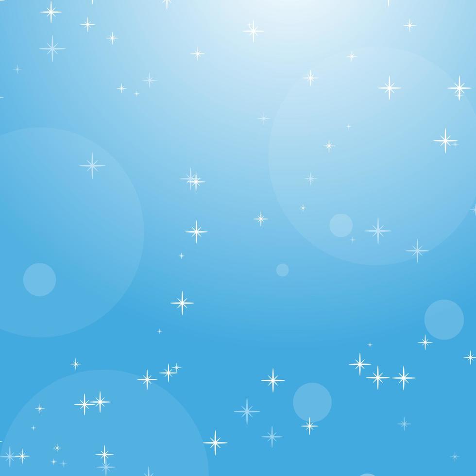 färg abstrakt bakgrund av blå himmel med bokeh och stjärnor. enkel platt vektorillustration. vektor