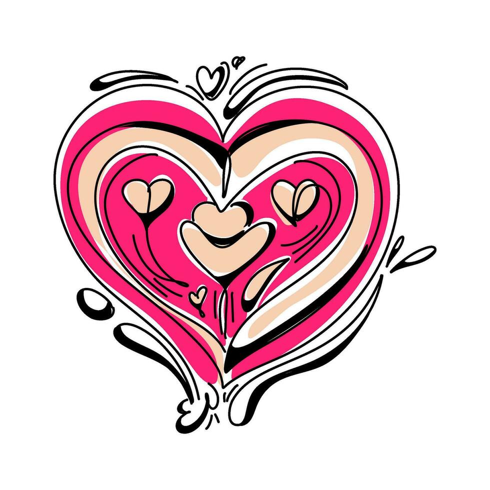 webb vänlig platt illustration hjärtans kärlek kort, perfekt för uttrycker tillgivenhet i modern stil vektor