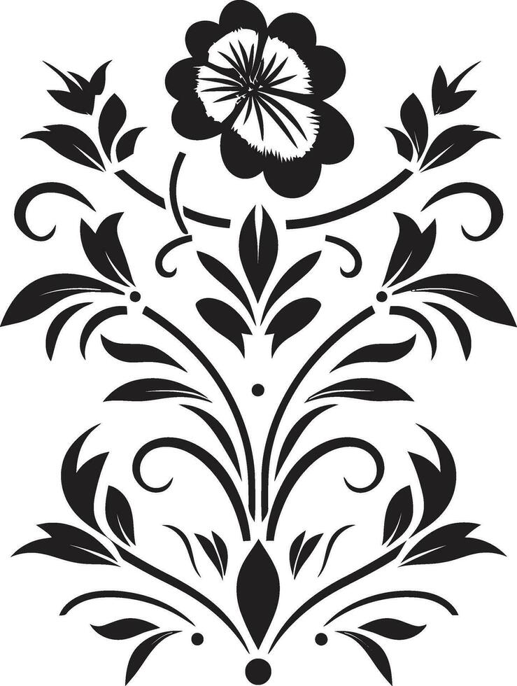 kaklade kronblad mosaik- svart blommig ikon elegant mönster geometrisk blommig logotyp vektor