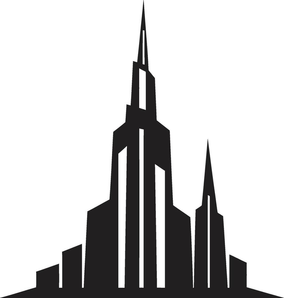 Horizont mehrstöckig Eindruck Stadtbild Vektor Logo Symbol Innenstadt Turm Entwurf mehrstöckig Gebäude Design im Vektor Symbol
