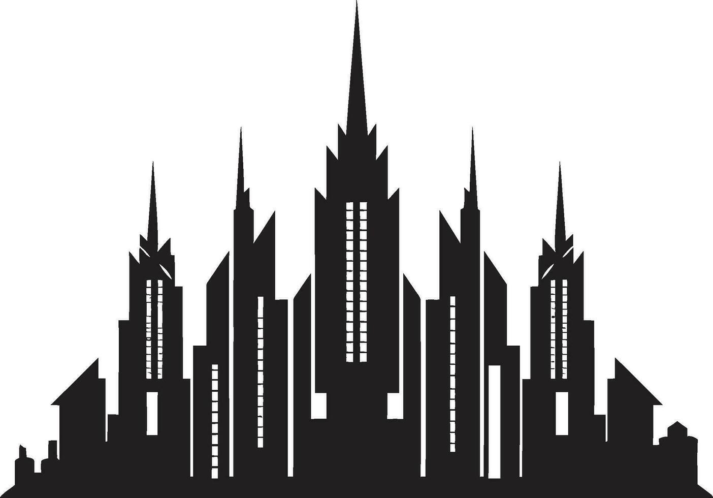 städtisch Turm Entwurf mehrstöckig Gebäude im Vektor Logo Stadtlinie Wolkenkratzer Eindruck mehrstöckig Vektor Logo Symbol
