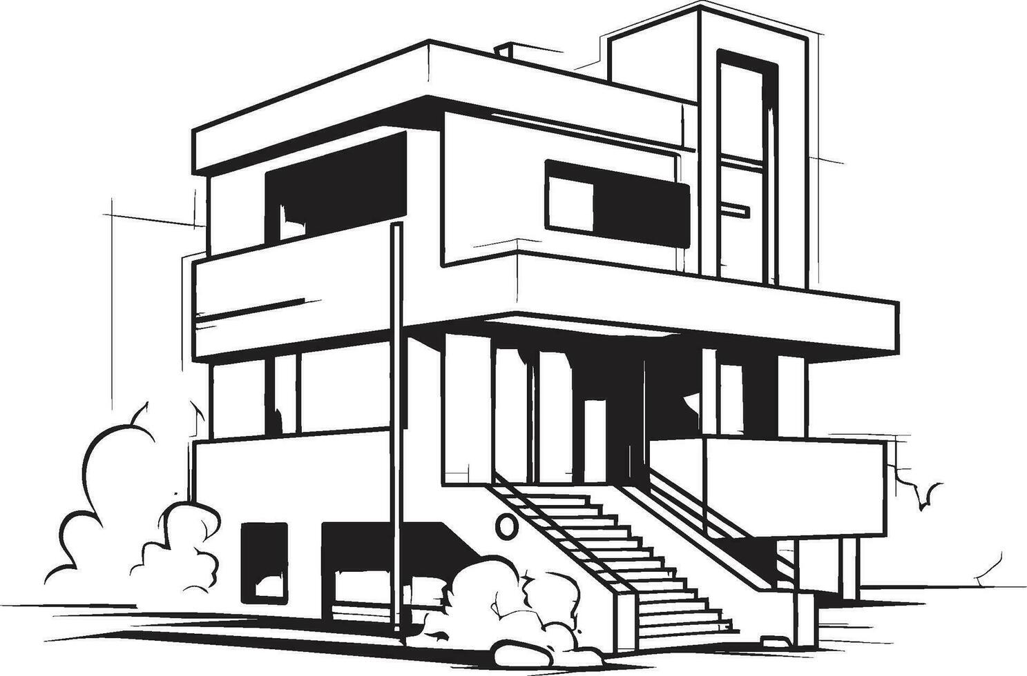 tri Turm Gelassenheit Emblem von Wohn Opulenz im Vektor Design verdreifachen Horizont Villa ikonisch Symbol von architektonisch Größe