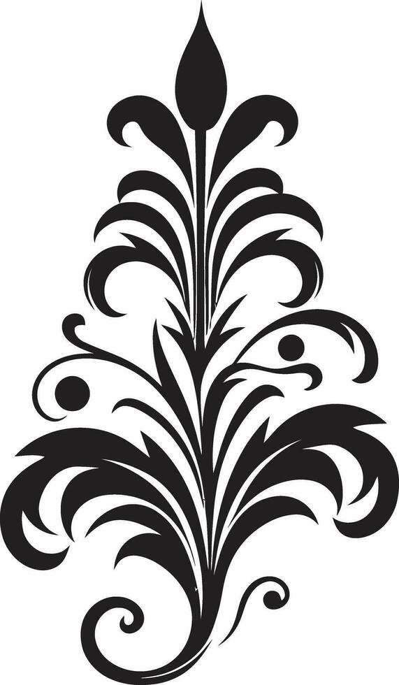 nyckfull blommig elegans svart ikoniska emblem design årgång botanisk silhuett hand dragen vektor ikon