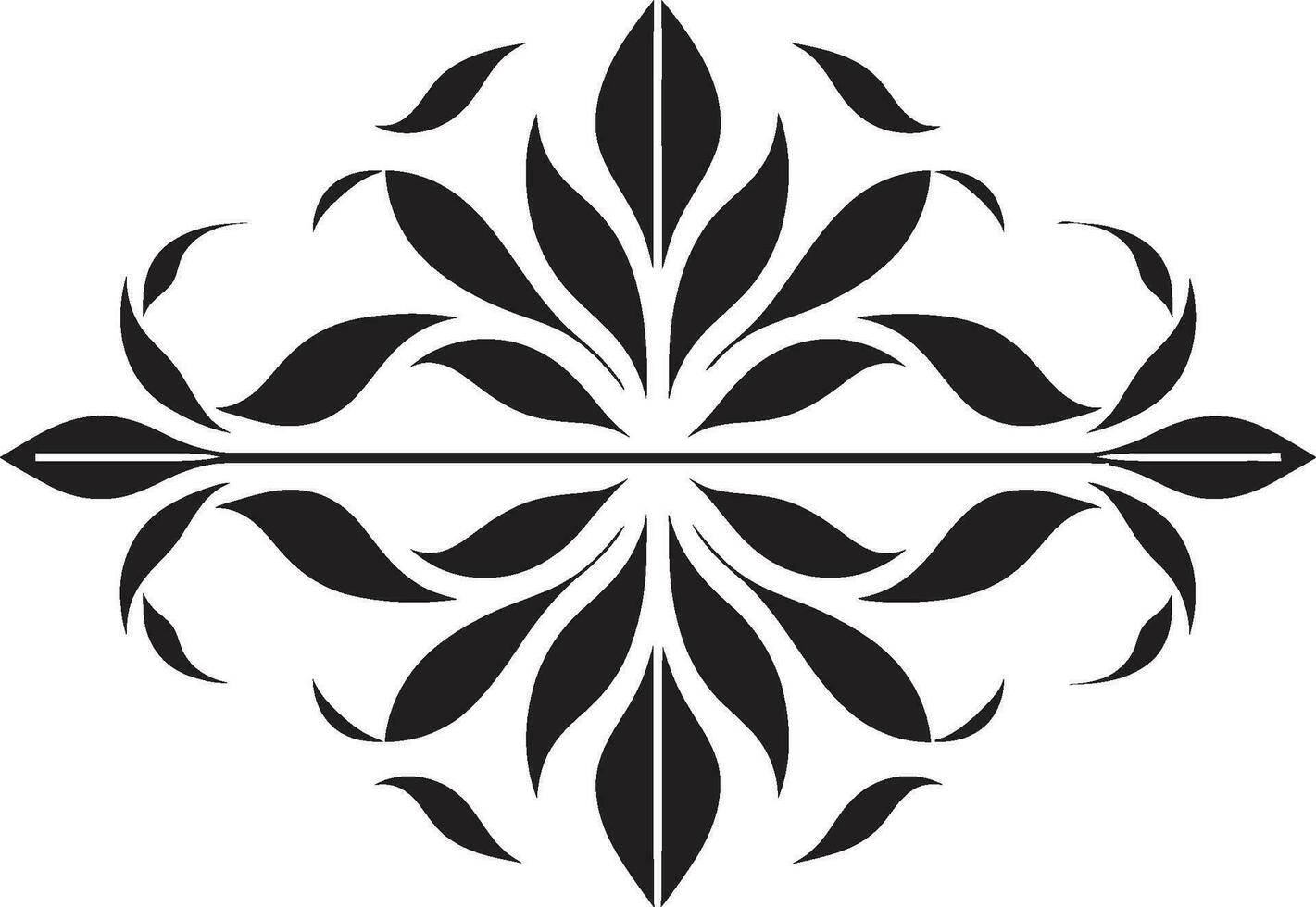vektor mosaik- trädgård svart bricka blommig design invecklad kronblad rutnät geometrisk svart vektor ikon