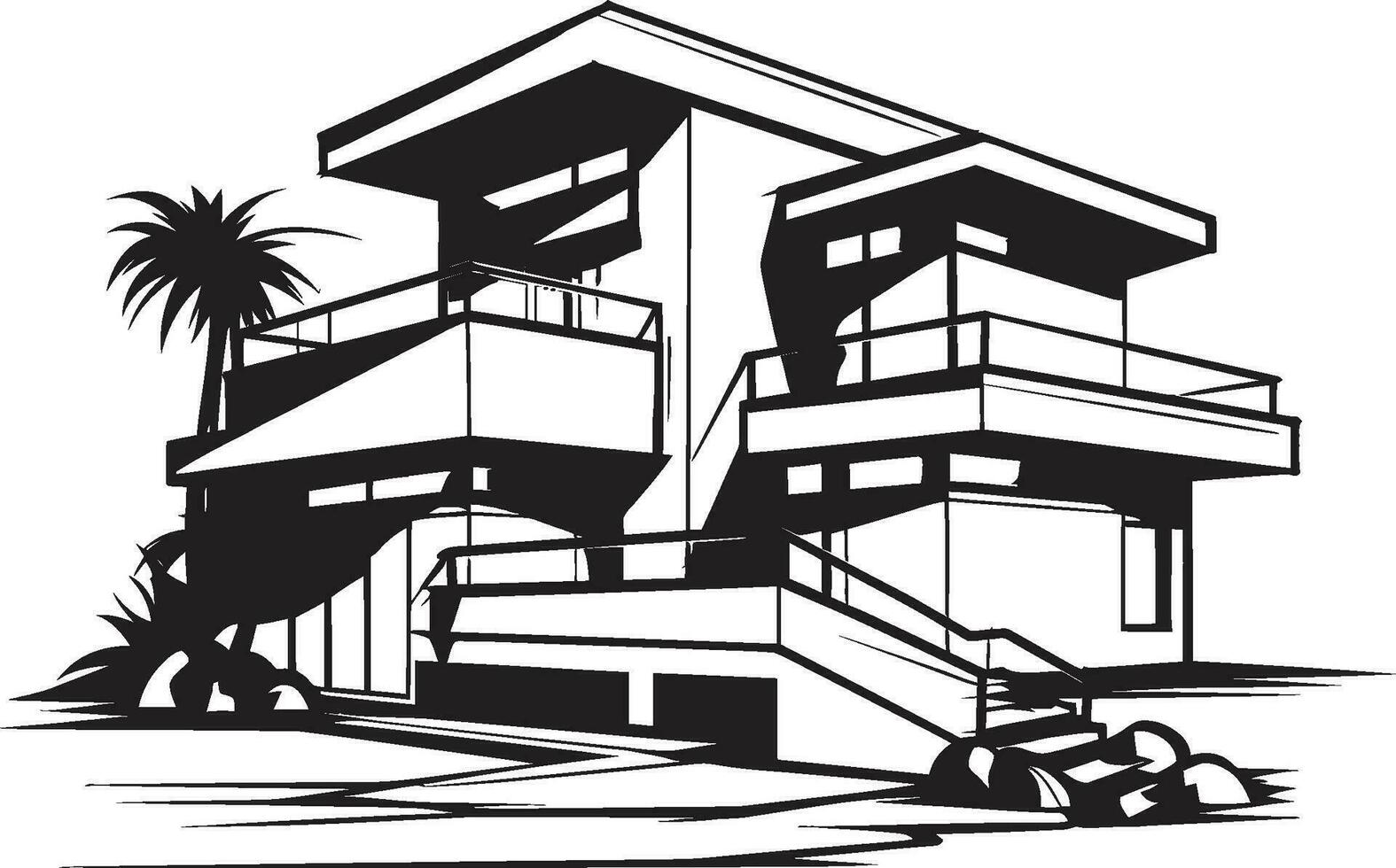 solide Heimstätte Symbol dick Haus Gliederung im Vektor Logo Stout Wohnung Emblem Fett gedruckt Haus skizzieren Vektor Symbol