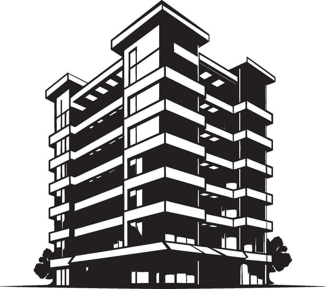 stadens centrum förundras väsen flera våningar stadsbild vektor logotyp design stad vista horisonter matris multifloral urban vektor emblem