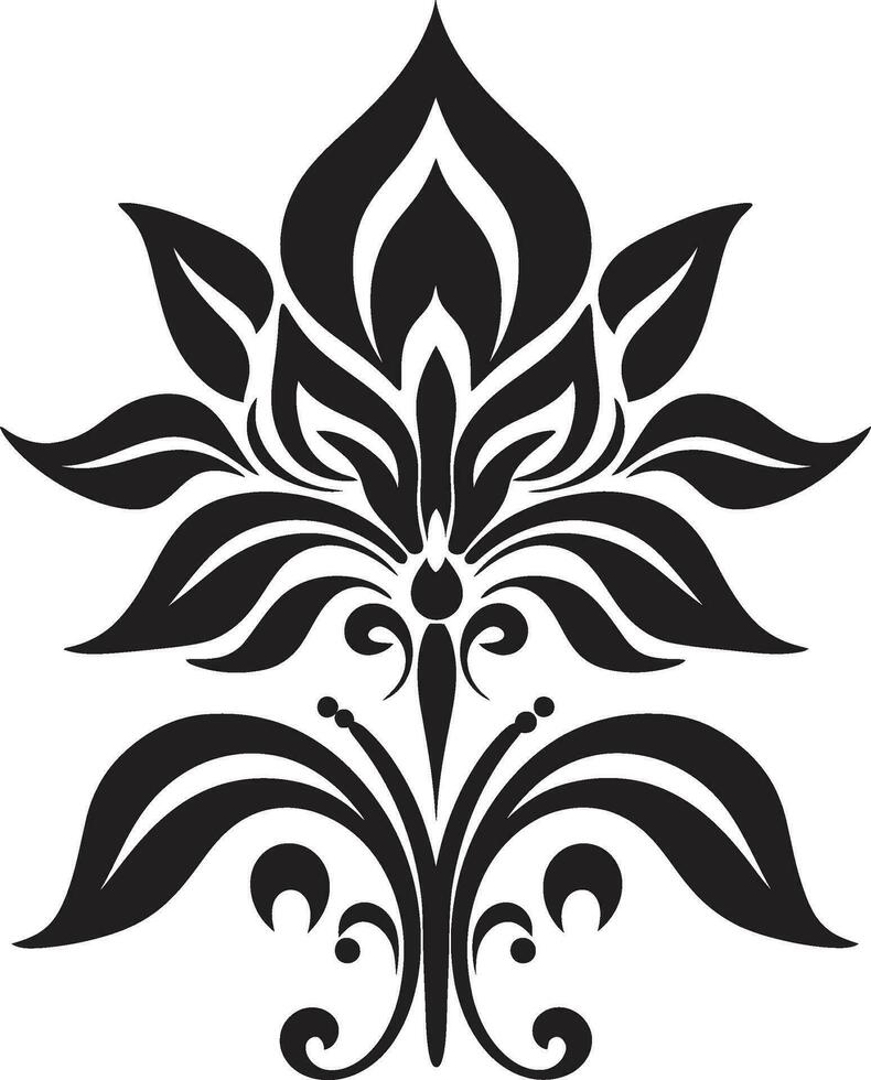 einfarbig eingefärbt Blumensträuße Einladung Karte dekorativ Kunst Tinte noir Blütenblatt Muster schwarz Blumen- ikonisch Akzente vektor