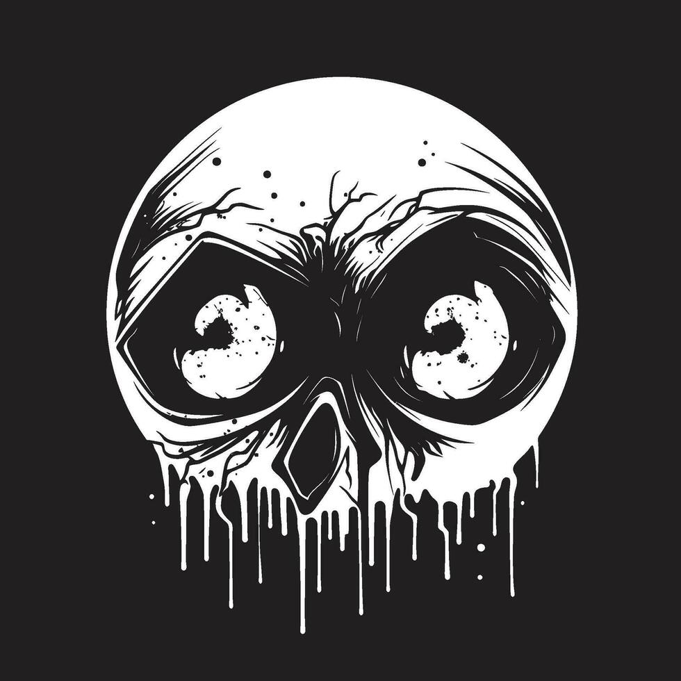 kuslig odöda skalle vektor zombie emblem skräckinjagande kranium svart kuslig skalle logotyp