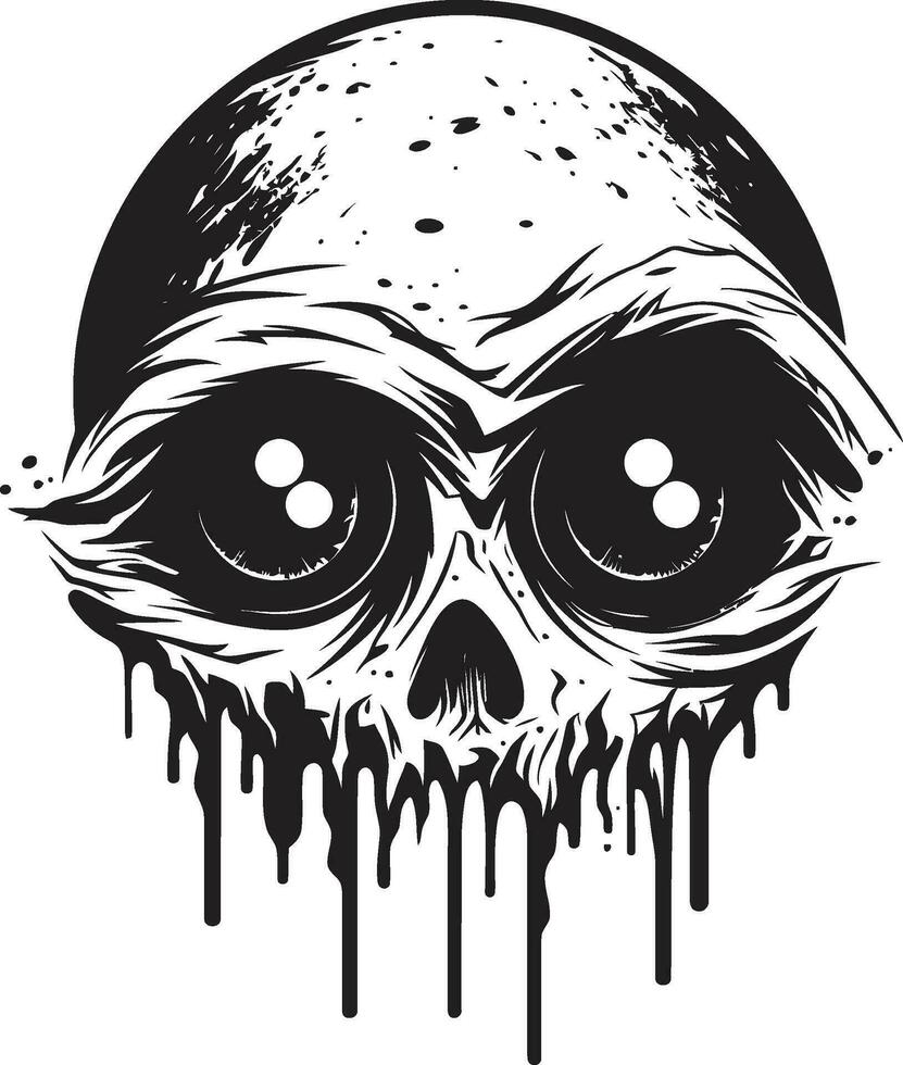 kylning odöda stirra svart zombie logotyp störande zombie skalle kuslig svart vektor
