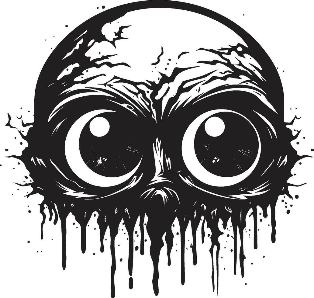 hemsk zombie ansikte svart skalle ikon design kuslig odöda skalle vektor zombie emblem