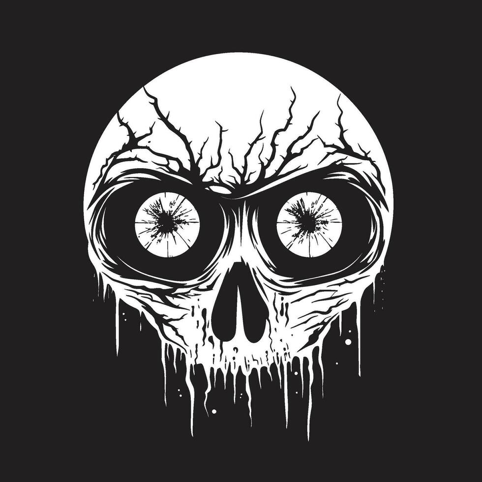 erschreckend Zombie Profil gruselig Schädel Emblem unheimlich Grusel Grinsen schwarz Vektor Schädel