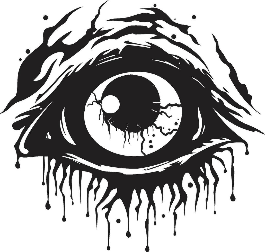 gespenstisch Zombie Blick Vektor unheimlich Auge Design unheimlich beunruhigend Blick schwarz Zombie Symbol
