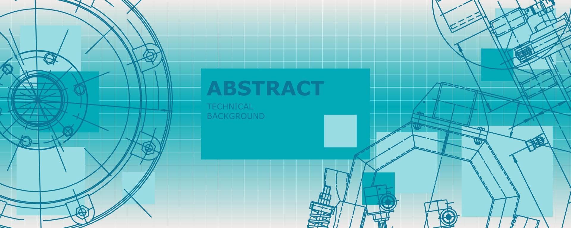 abstraktes Hintergrundkonzept Maschinenbau Zeichnung. technische Tapete vektor