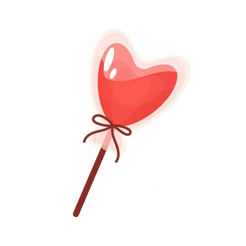 godis i de form av en hjärta på en pinne vektor illustration