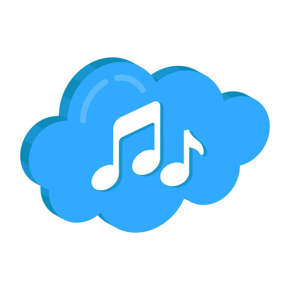 ein Icon-Design von Cloud-Musik vektor