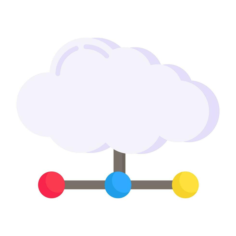 ett ikon design av nätverk moln vektor