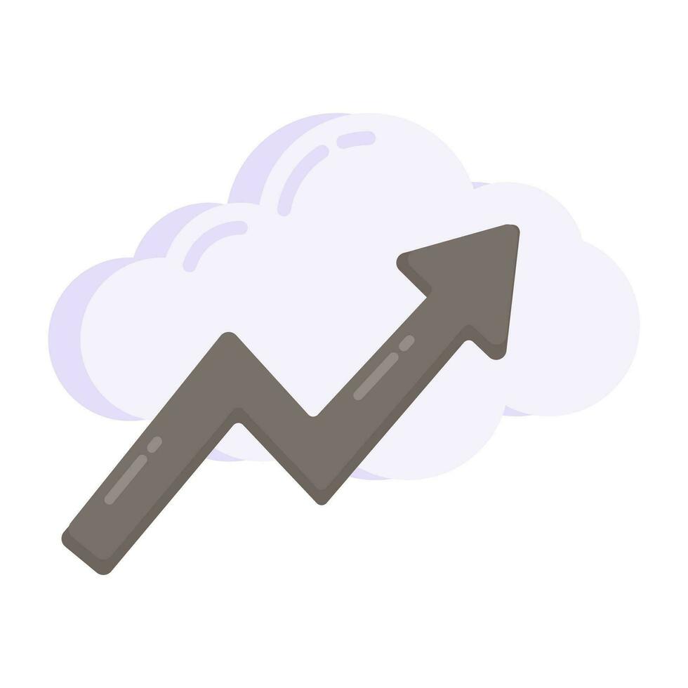 redigerbar design ikon av moln tillväxt vektor