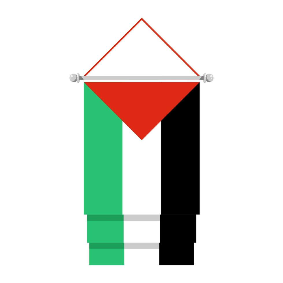 vinka palestina flagga i platt stil, vektor illustration