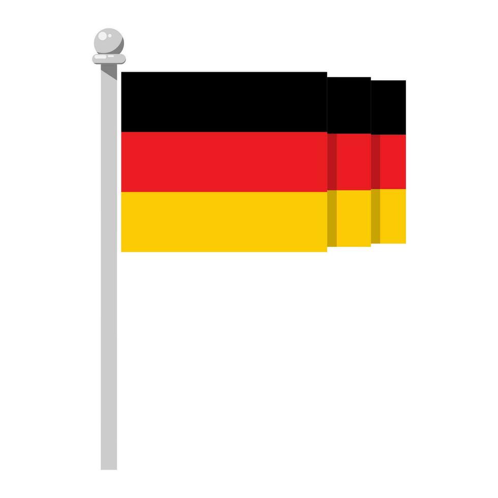 National Flagge von Deutschland im eben Stil isoliert auf Weiß Hintergrund, Vektor Illustration