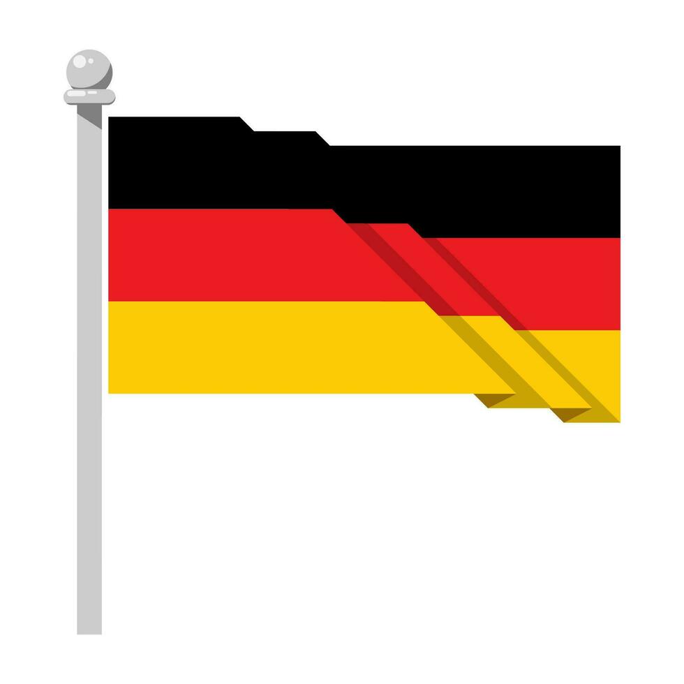nationell flagga av Tyskland i platt stil isolerat på vit bakgrund, vektor illustration