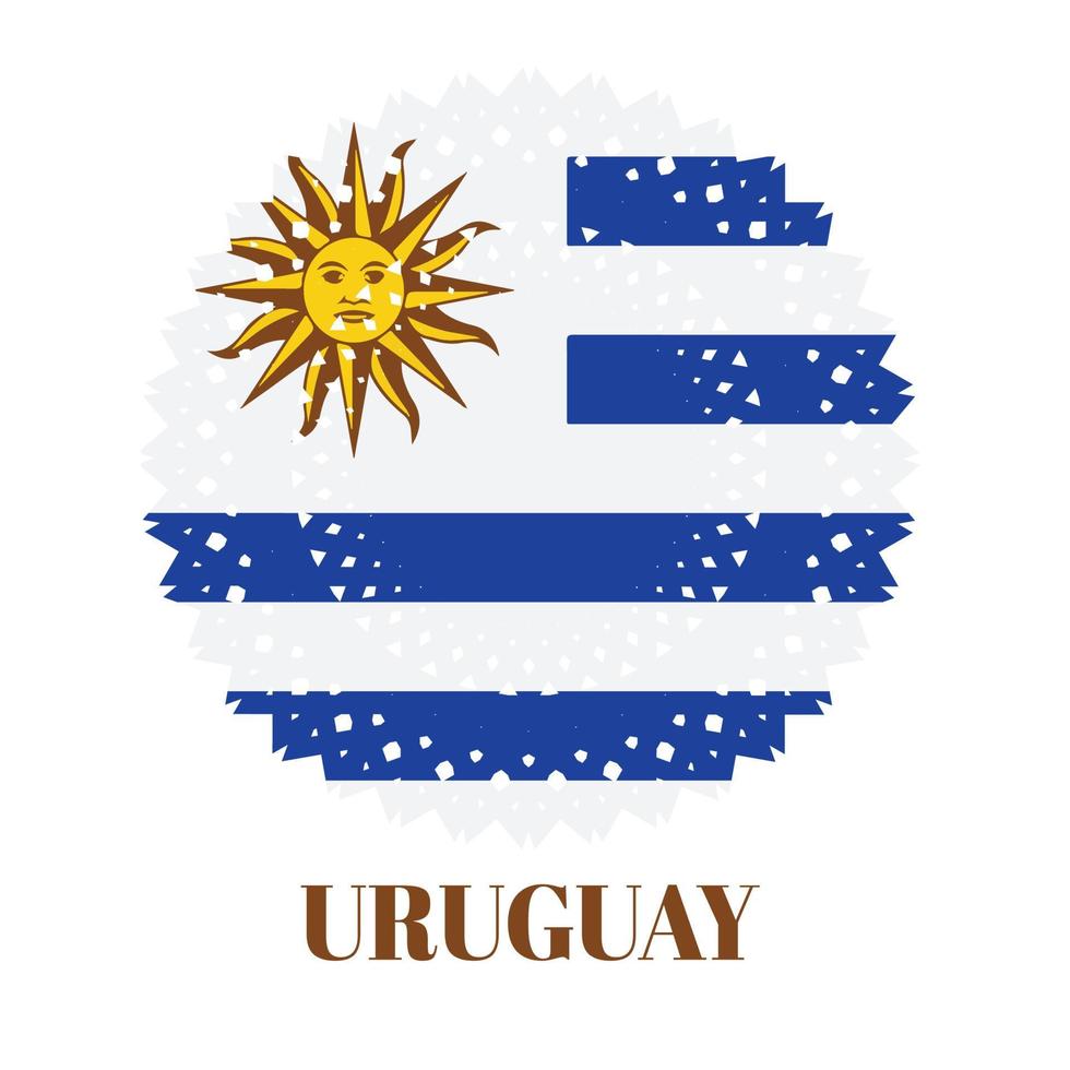 Uruguay-Flagge mit elegantem Medaillenverzierungskonzept vektor