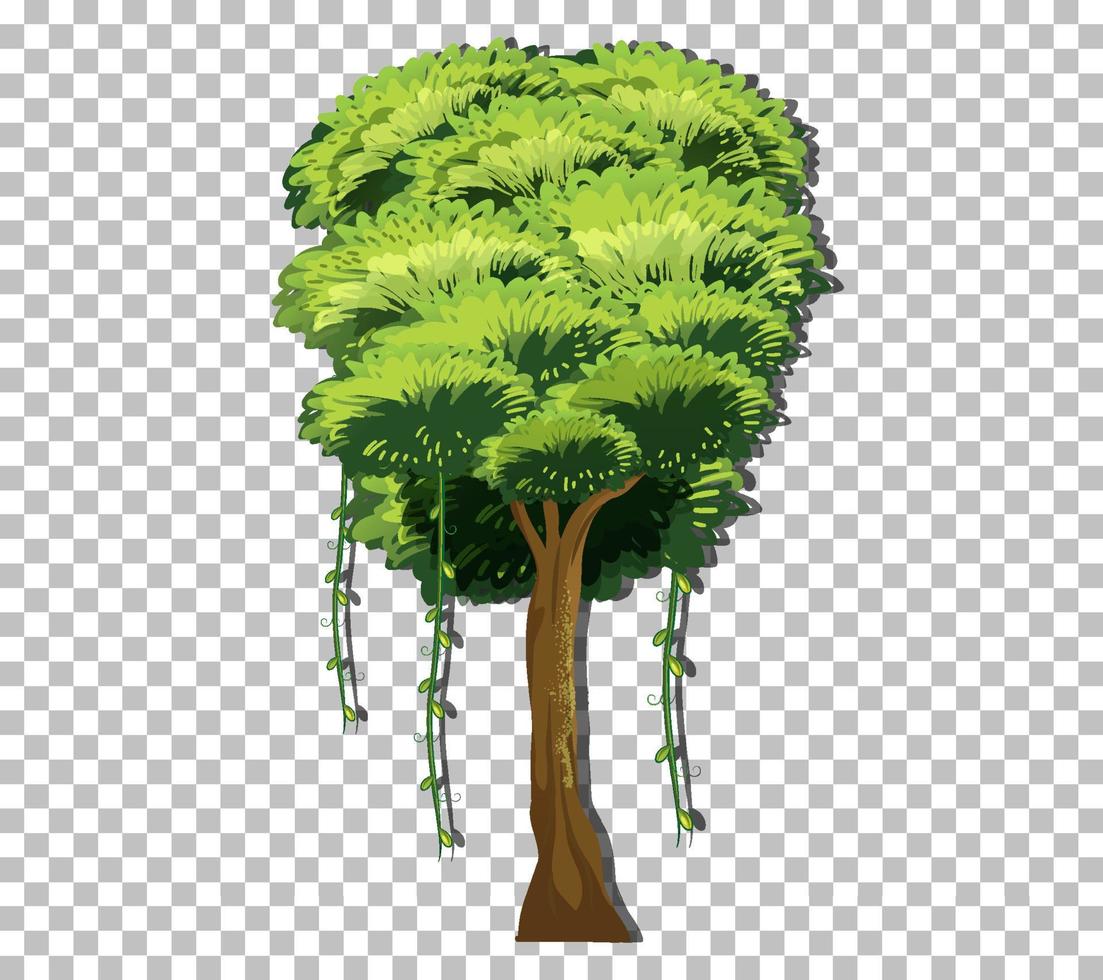 ett träd isolerat på rutnät bakgrund vektor