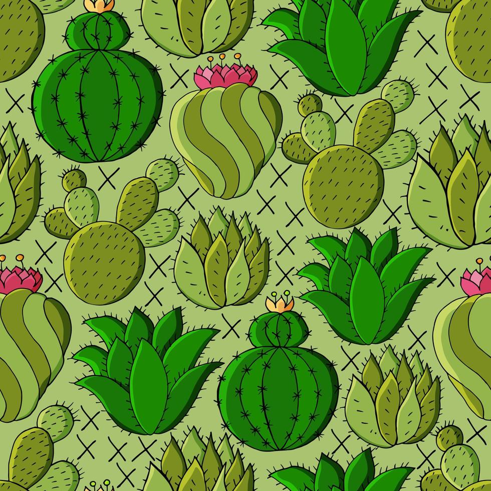 süße Vektor-Illustration. Kakteen, Aloe, Sukkulenten. dekorative Naturelemente vektor