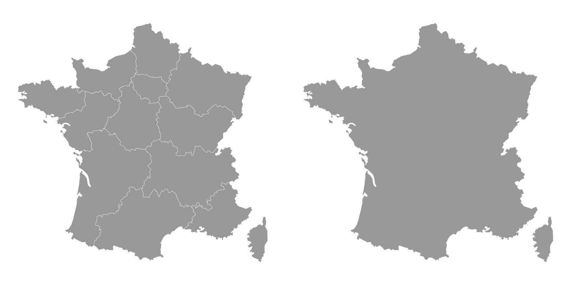 Frankrike med regioner. vektor illustration.